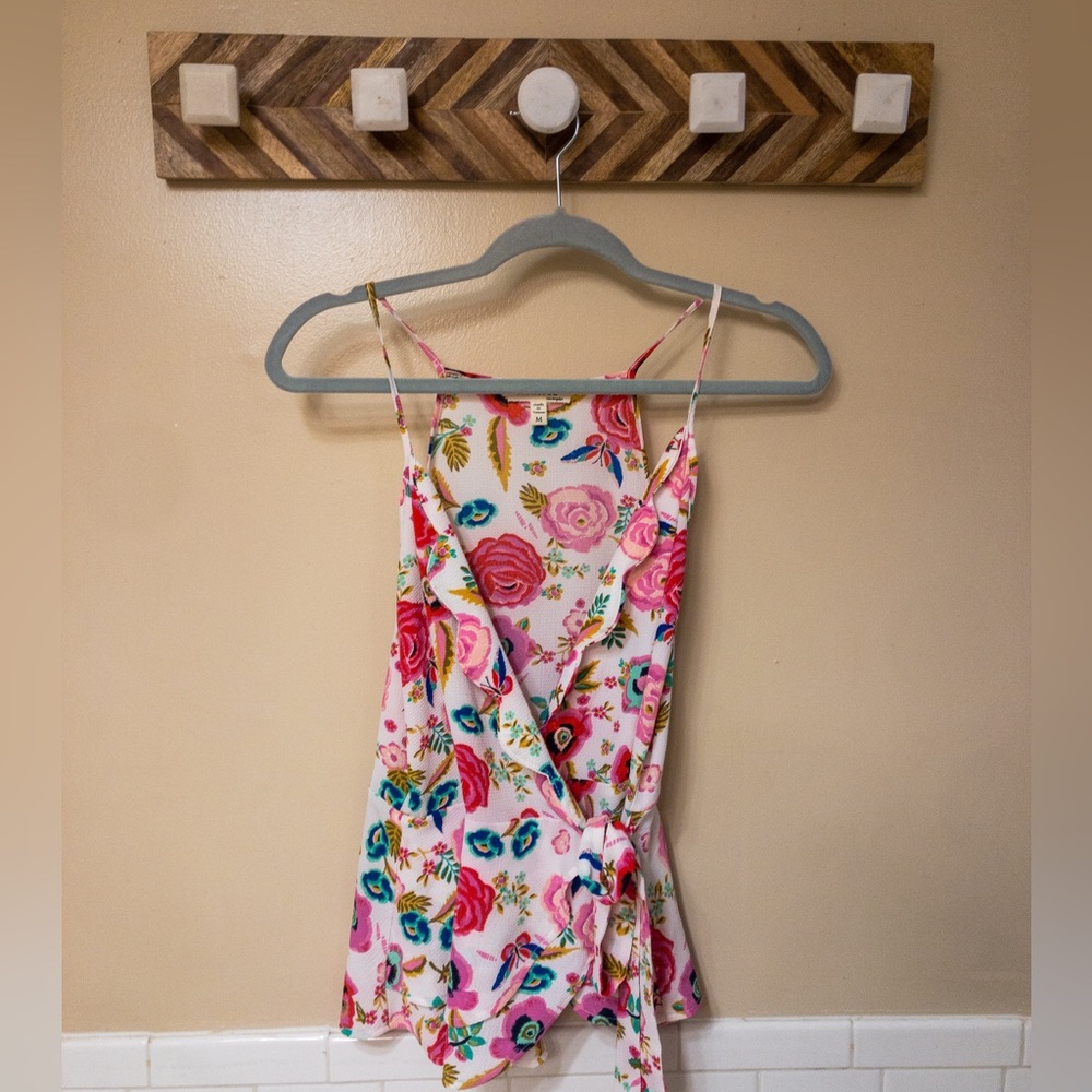 Floral wrap blouse